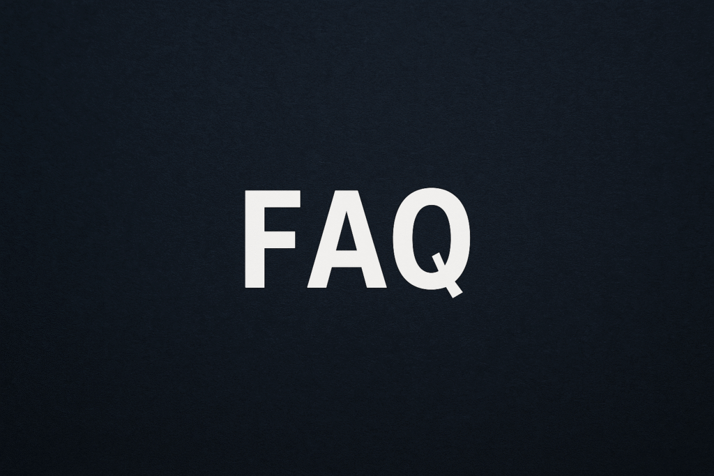 FAQ written in white bold letters on dark blue background - Copy