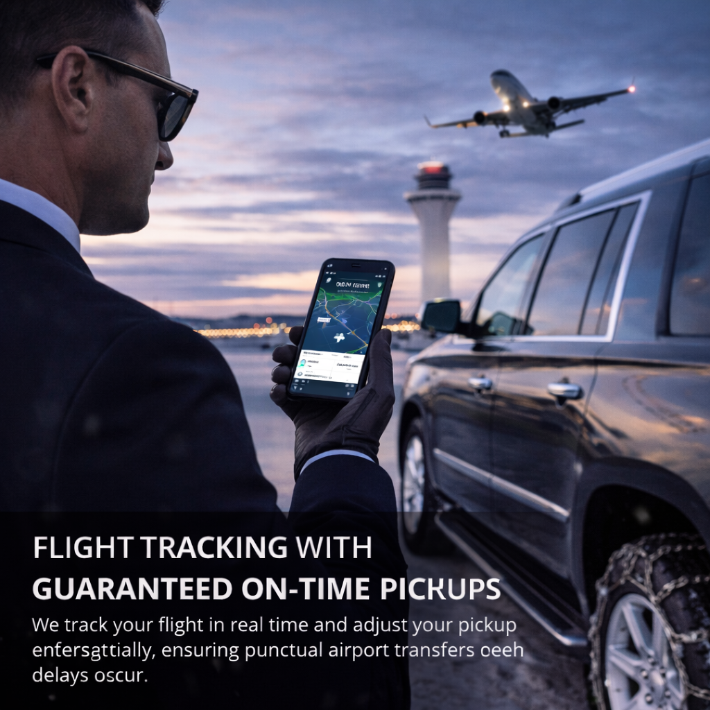 Flight Tracking & On-Time Pickup - Black car service Vail Co