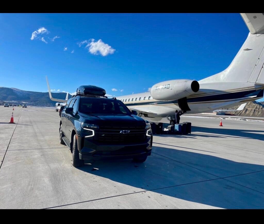 private jet on tarmac at Eagle County Regional Airport ( EGE ) for Vip Ground Airport Transportation